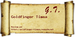 Goldfinger Tímea névjegykártya